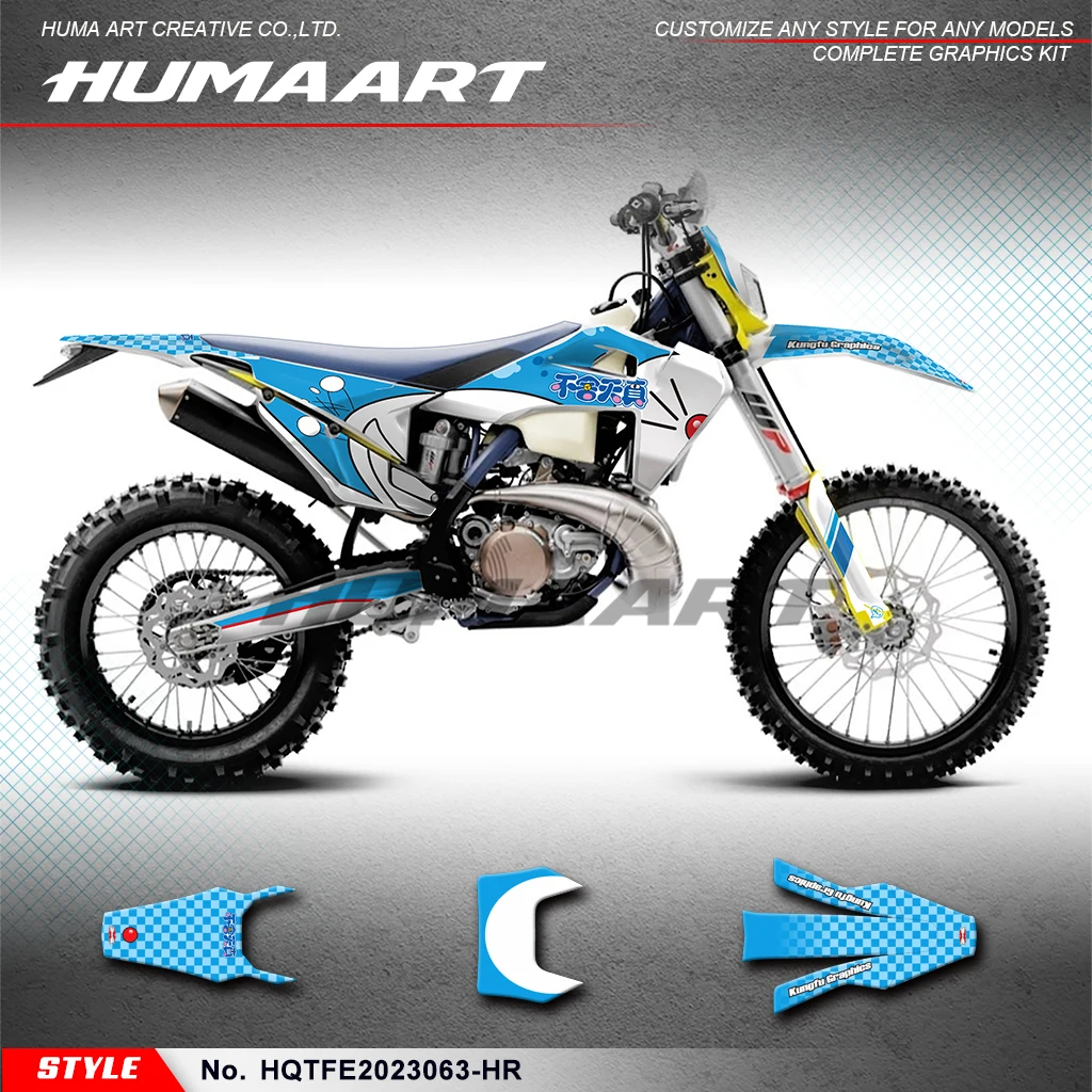 HUMAART Adhesive Decals Vinyl Wrap Kit for Husqvarna TE FE TC FC TX FX FS 125 350 450 501 2019-2023, HQTFE2023063-HR