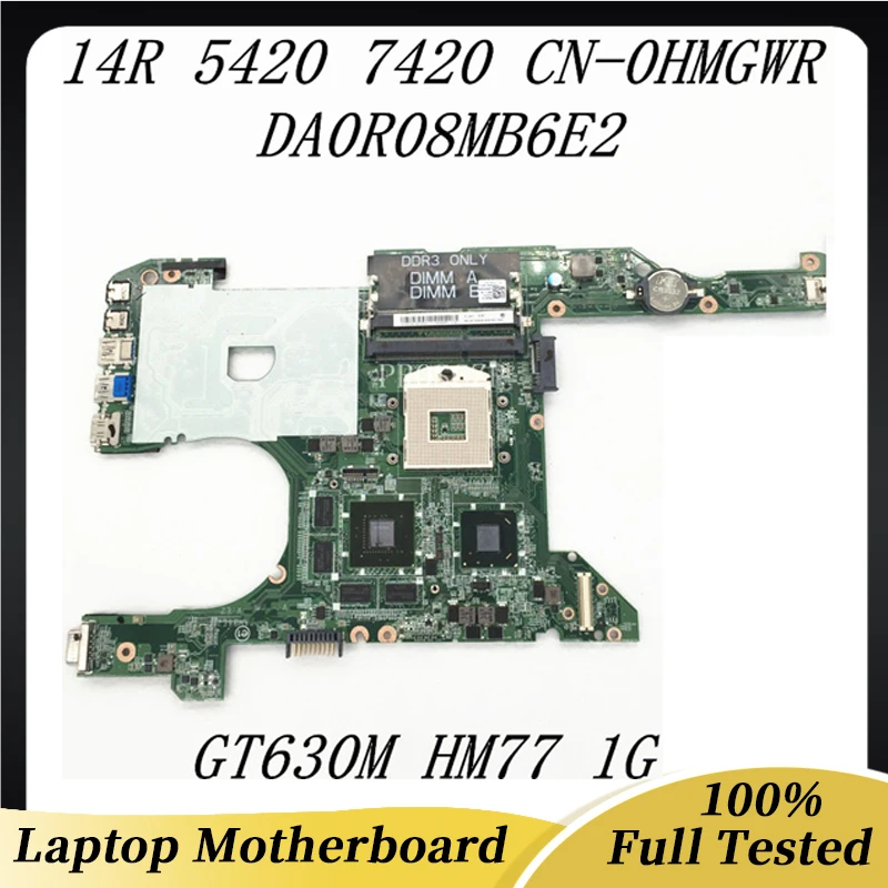 

CN-0HMGWR 0HMGWR HMGWR Mainboard For DELL 14R 5420 7420 Laptop Motherboard DA0R08MB6E2 GT630M HM77 1G DDR3 100%Full Working Well