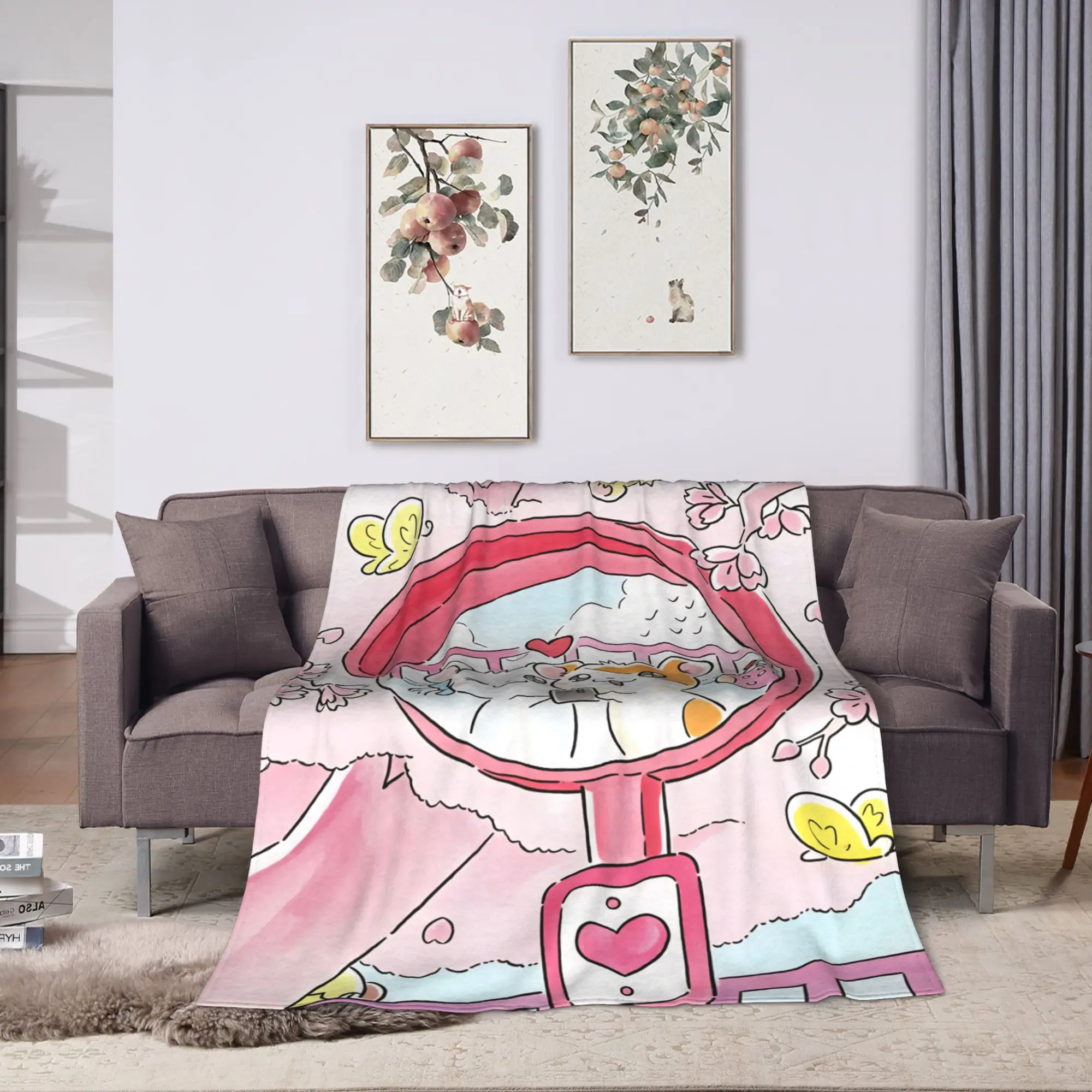 Hamutaro Plush Blankets Students  Flannel Throw Blanket For Home Decor Warm Soft Custom DIY Quality Bedspread Birthday Gift