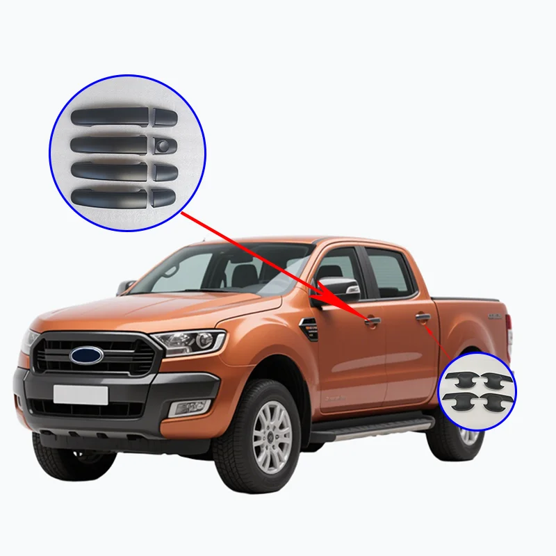 

Suitable for Ford Ranger Raptor 2018 2019 2020 Abs Black Plastic Inner Door Bowl Cover Fuel Tank Cover Trolley Cover Decoration