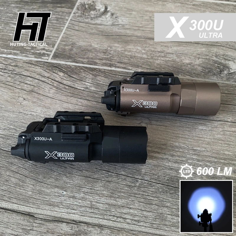 Tactical Flashlight Surefir X300U X300 X400 Pistol Scout Light 600LM Glock Picatinny Rail Outdoor Field Lighting Hunting Weapon