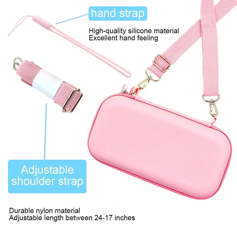 New For NS Pink Sakura Flower Portable Carry Bag For Switch OLED PU Waterproof Pouch Case Storage Cover Box for Nintend Switch