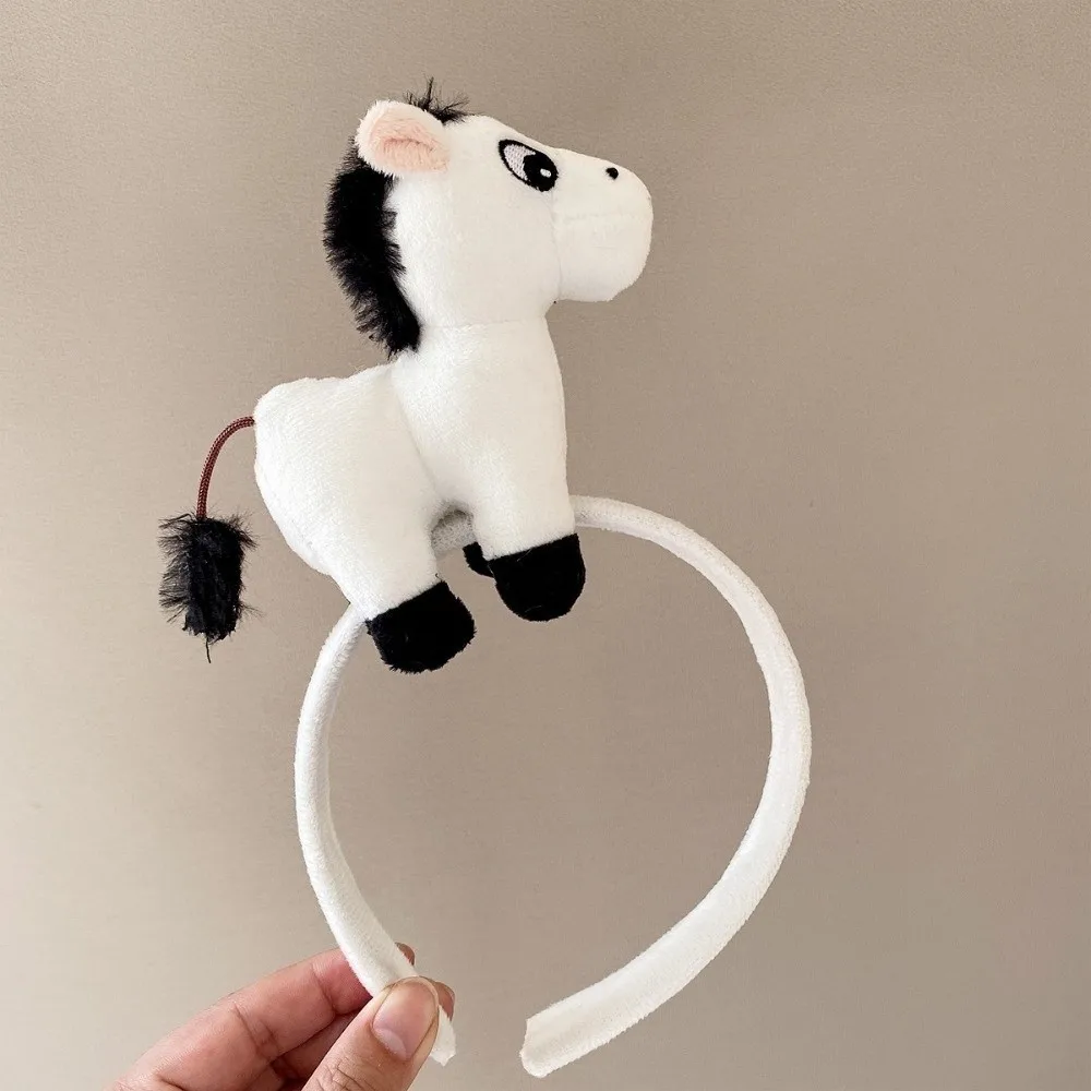 

Cute Cartoon Horse Headband Mascot Pony Hair Hoop Solid Color 2026 New Year Headband Children