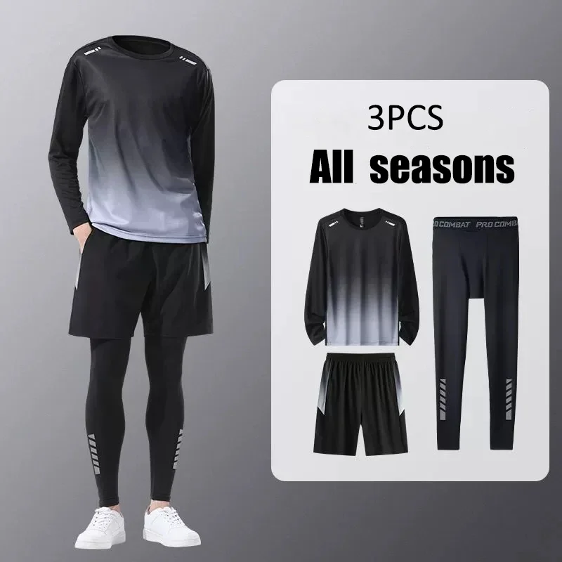 

Комплект спортивной одежды для бега мужчин, спортивная одежда, быстросохнущая одежда, тренировка для утреннего бега.