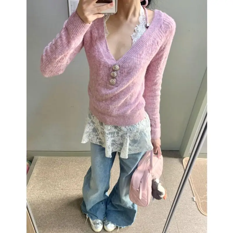 

Свитера Джемперы Пуловеры Женские Дешевые Вязаные Пуловеры Граффити Street Urban Y2K Harajuku Модная Культура Панк Молодежный Молодежный 2025