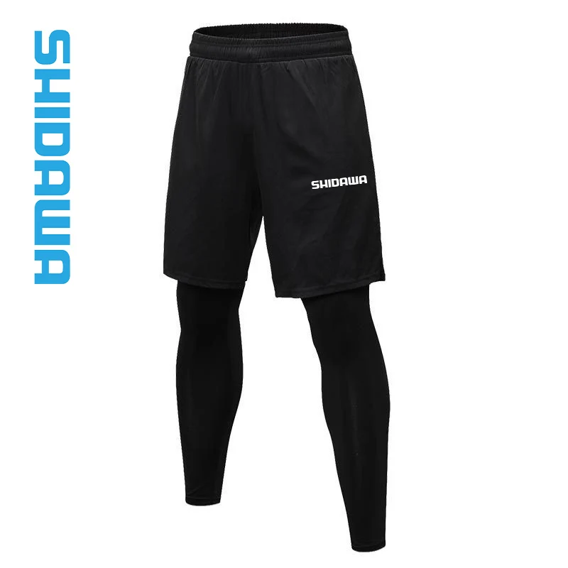 

Brand Men's Breathable Fake Two Piece Fishing Pants Leggings Running Training Fitness Sports Stretch Casual Quick Drying Pants