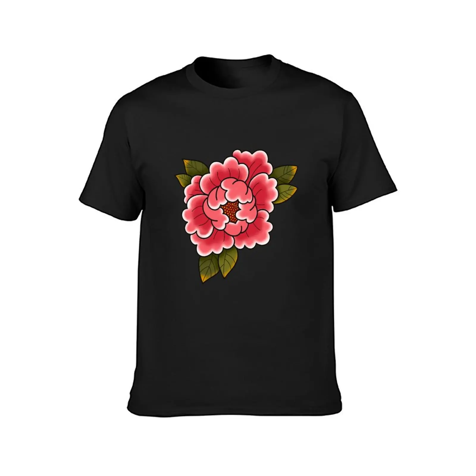 Red Peony T-Shirt quick-drying vintage clothes funnys mens funny t shirts