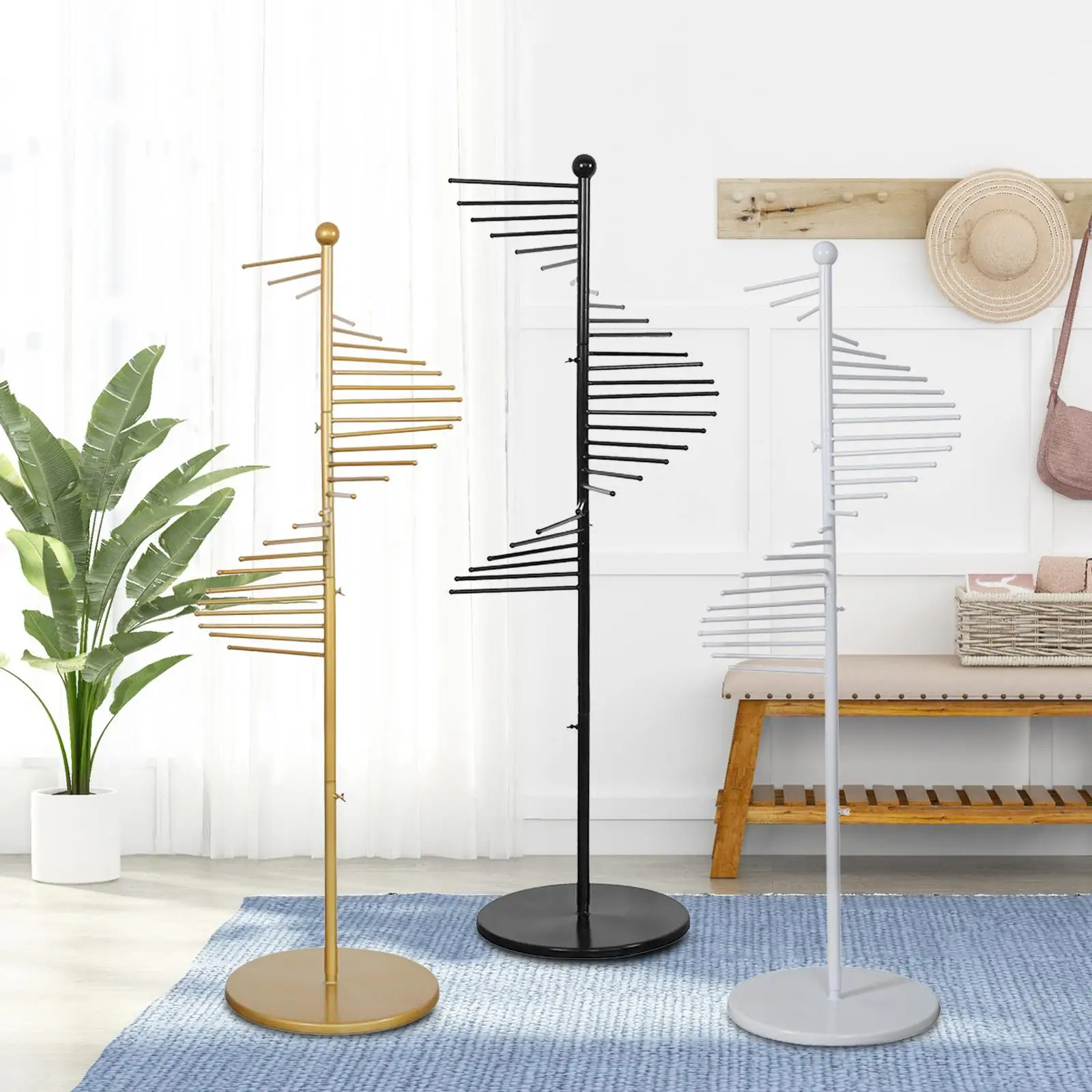 

Стойка для показа шарфов Универсальный декор с 30 вешалками для простыней, брюк, галстуков