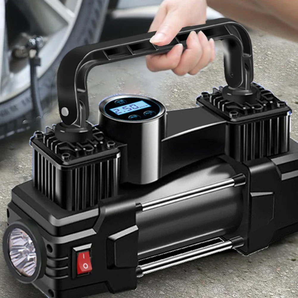 Car Tire Air Compressor 12V 150PSI Universal Inflator Electric Pump with Pressure Gauge Portable Inflation Pump with LED Light