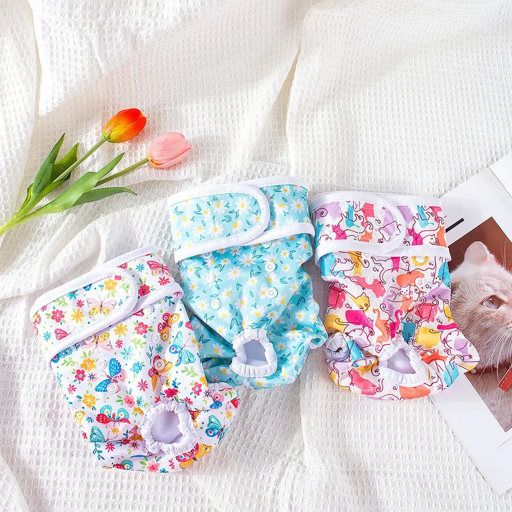 Washable Female Dog Physiological Pants Pet Sanitary Diapers Breathable Puppy Period Underwear Comfortable Heat Cycle Briefs