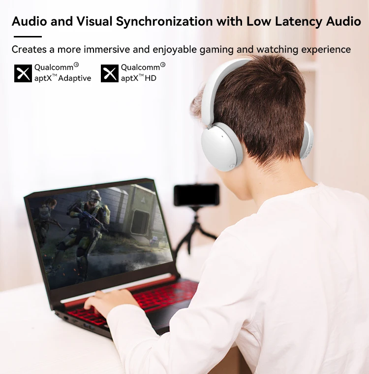 Bluetooth LE Audio Hybrid Active Noise Cancelling Headphones High Quality Comfortable Memory Foam Ear Pads Digital Display