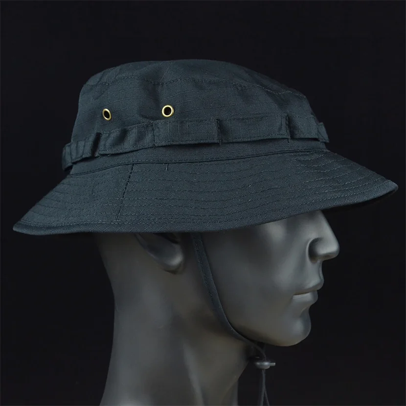 Tactical Boonie Hats Sun Fishing Hat Outdoor Camouflage Bobble Cap Hiking Fisherman Sniper Ghillie Bucket Hats