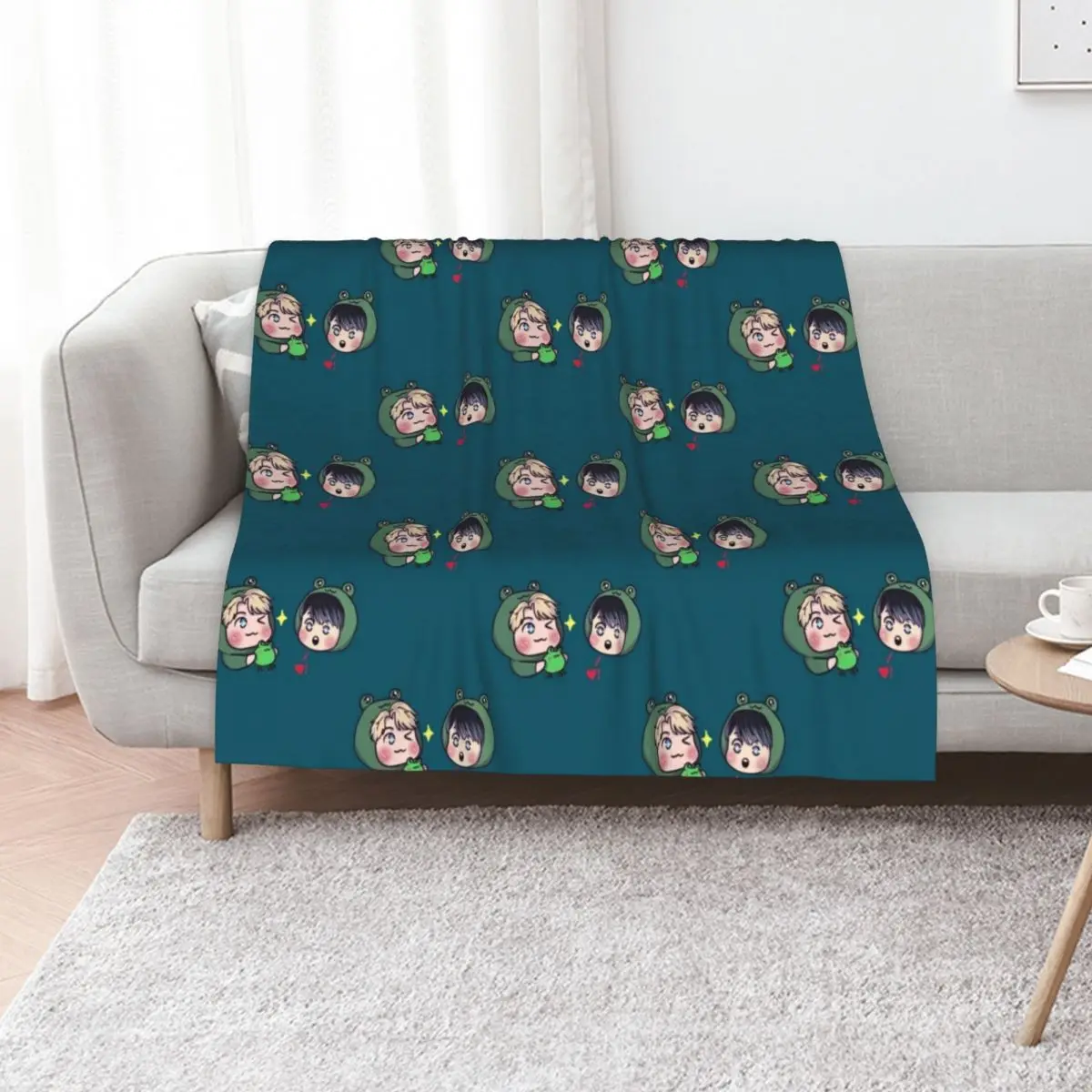 Frog Boys! Throw Blanket Retros Thins Furry blankets ands Furrys Flannel Fabric Blankets