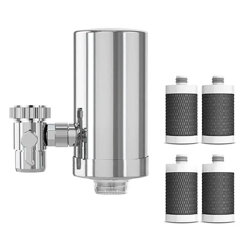 B23B For Sink Faucet Water Filter In Stainless Steel-Removes Chlorine, Lead, Sediments, Scale And More