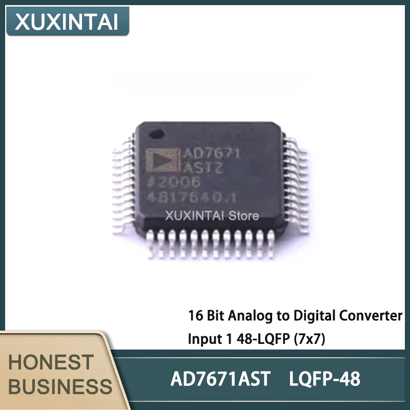 5Pcs/Lot   New Original  AD7671AST AD7671  16 Bit Analog to Digital Converter Input 1 48-LQFP (7x7)