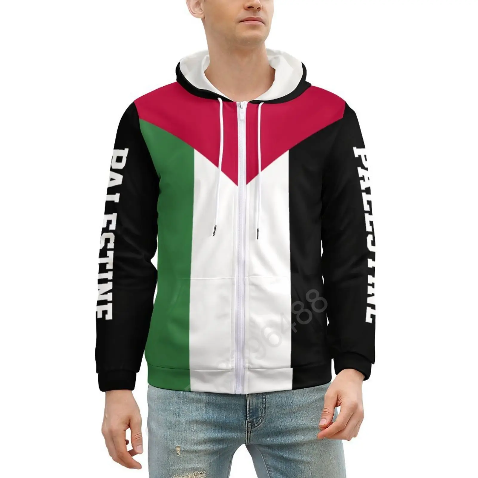 Palestine Flag 3D Printed Men Zipper Hoodies Sweatshirt Unisex Streetwear Spring and Autumn Casual Jacket Tracksuits