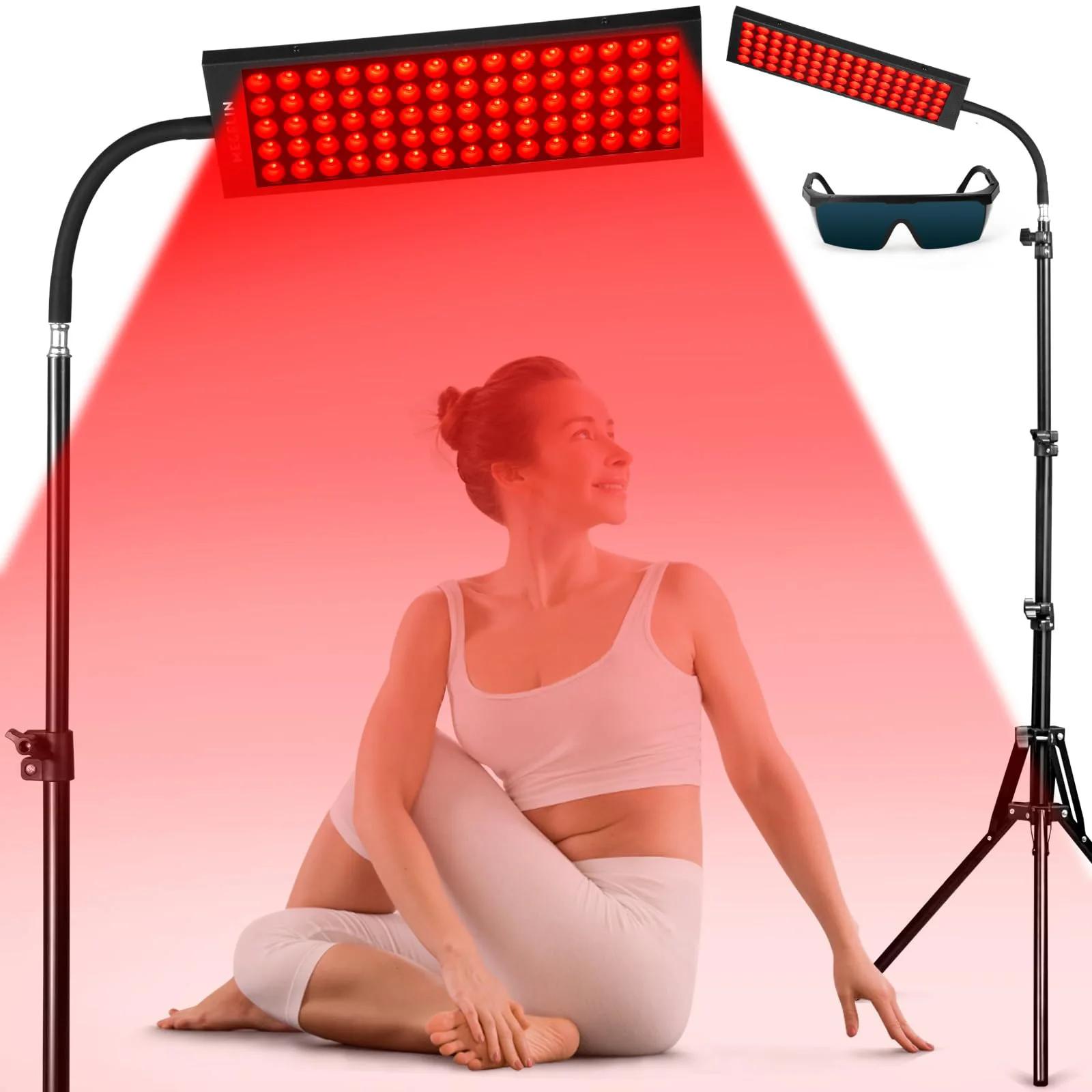 

Portable Red Light Therapy 660nm 850nm Red Infrared Light Therapy Lamp Tripod Stand Infrared Light Device for Body and Face 75W