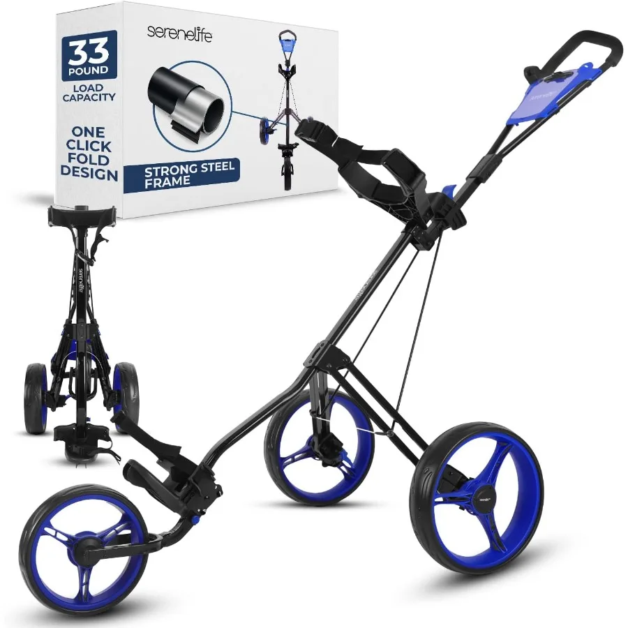 ゴルフプッシュプルカート 軽量折りたたみ式バッグホルダー 調節可能なハンドル付きで持ち運びが簡単 コンパクトな折りたたみデザインに最適