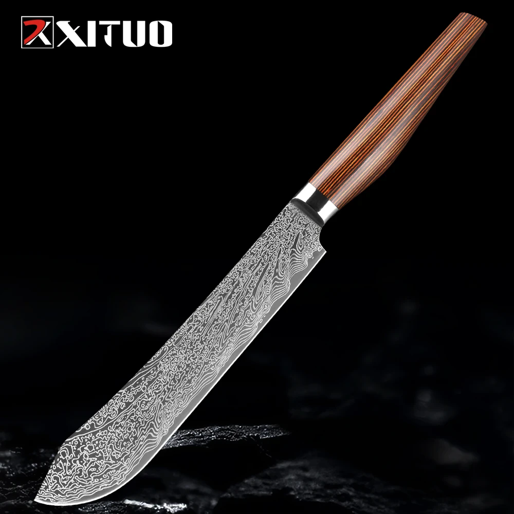 Razor Sharp Cooking Chef Knife 9 inch Kitchen Knife Pro Rust Resistant Watermelon knife,ham knife,eggplant and vegetable knife