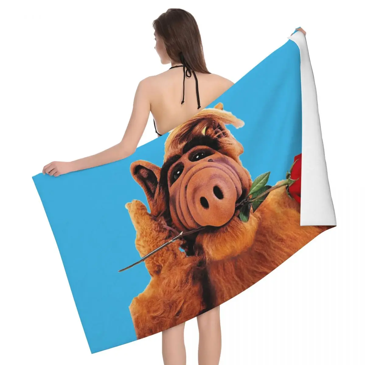 

Alf Tv Show Absorbent Microfiber Beach Bath Towel Quick Dry Sci Fi Alien Life Form Shower Pool Towels