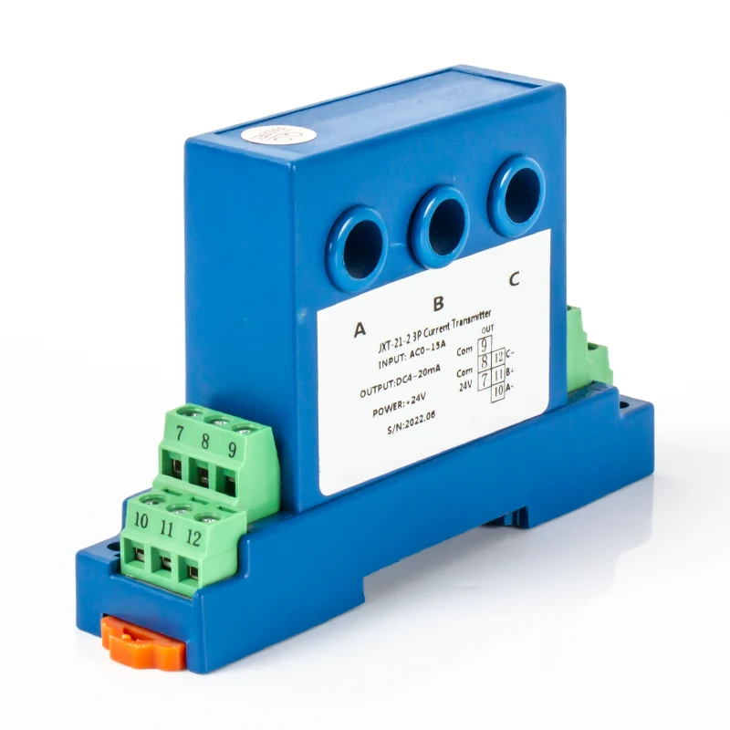 

AC Current Transmitter 3 Phase 4-20ma 0-5v 0-10v Analog output Three Phase Ampere Signal Transducer