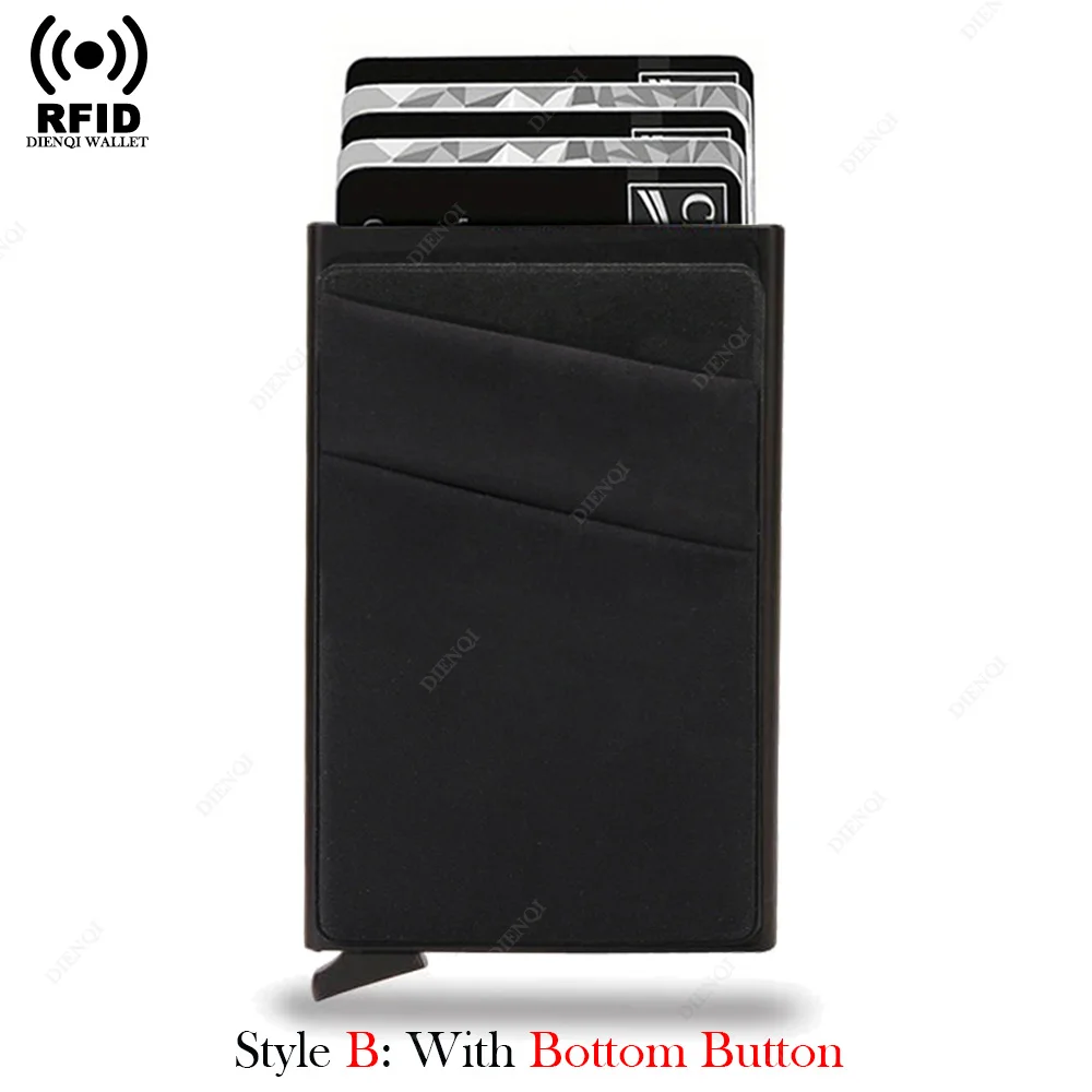 Anti-diefstal kaartenbeschermers Kaarthouder Minimalistische slimme portemonnee RFID-bescherming Aluminium metalen doos Kaarthouder Case Porte Carte