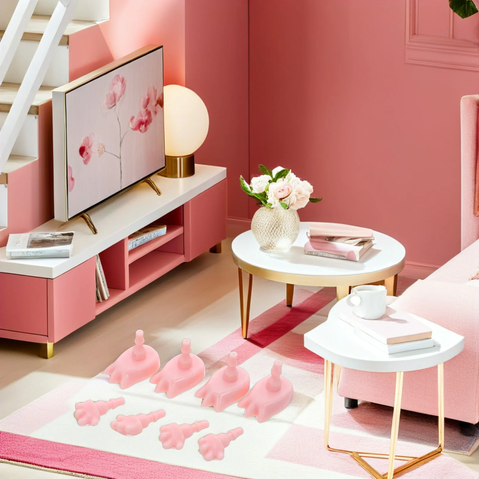 4 セットミニチュア手足パーツリアルなプラスチックジョイント DIY 作成アクセサリーアクションフィギュアクラフト供給