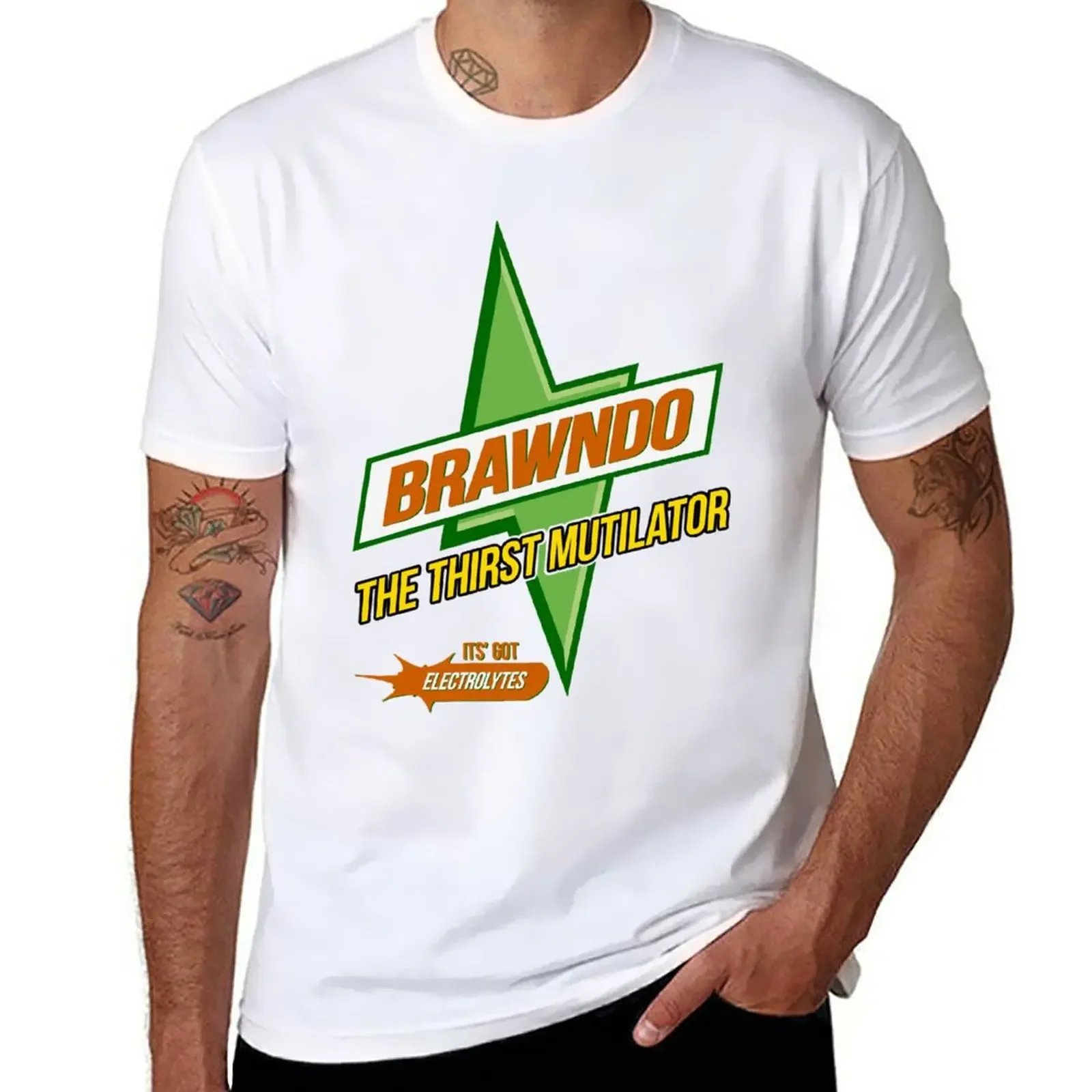 New Brawndo The Thirst Mutilator Idiocracy inspired T-Shirt sports fan t-shirts Oversized t-shirt black t-shirts for men summer