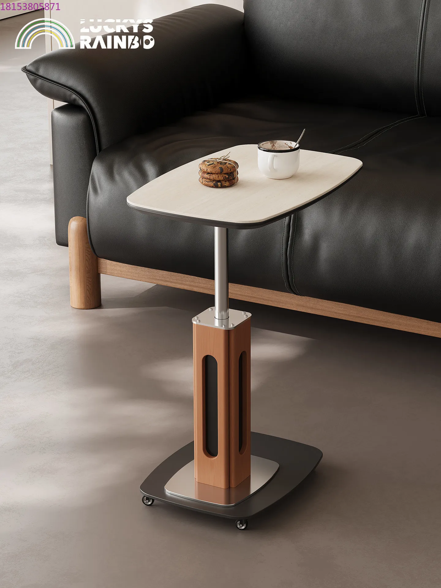 

Передвижной каменный столик в средневековом стиле для гостиной, креативный подъемный небольшой журнальный столик