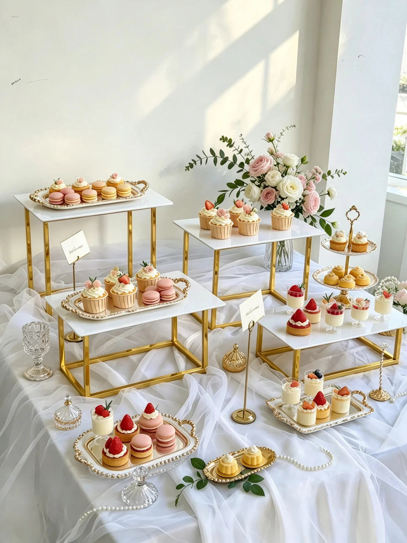 6PCS Cupcake Candy Bar Holder Buffet Display Rack Catering Supplies Cake Foods Stand for Wedding Birthday Party Decoration 5