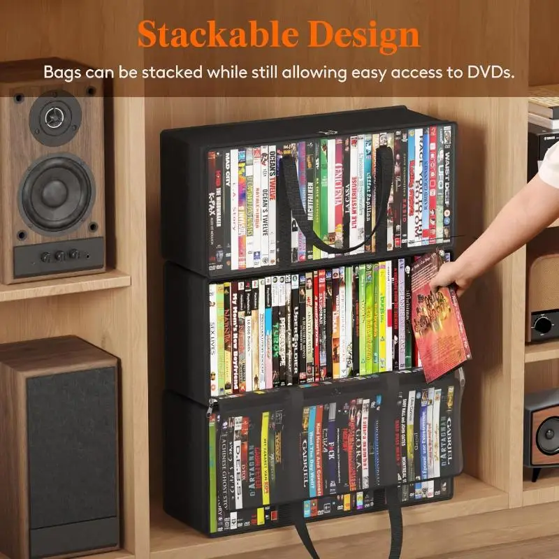 .Hot Sale-Transparent Non Woven Storage Bag Multifunctional Organizer For DVD Comic Book Collection Office Daily Use Gift