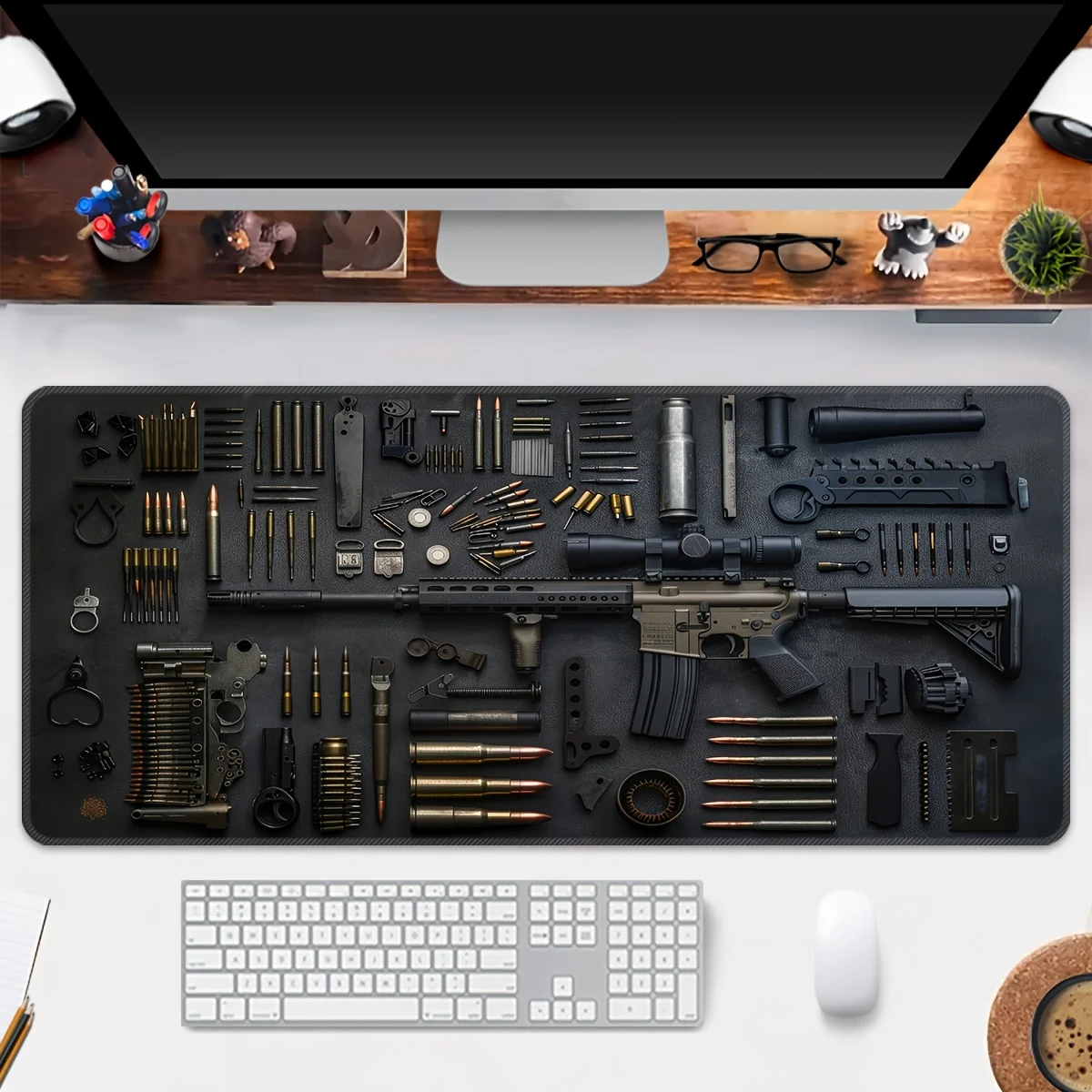 

Тактические детали винтовки, дизайн коврика для мыши, компьютерная клавиатура, коврик для мыши, большой коврик для мыши XXL, игровой нескользящий резиновый коврик для офисного стола для ПК