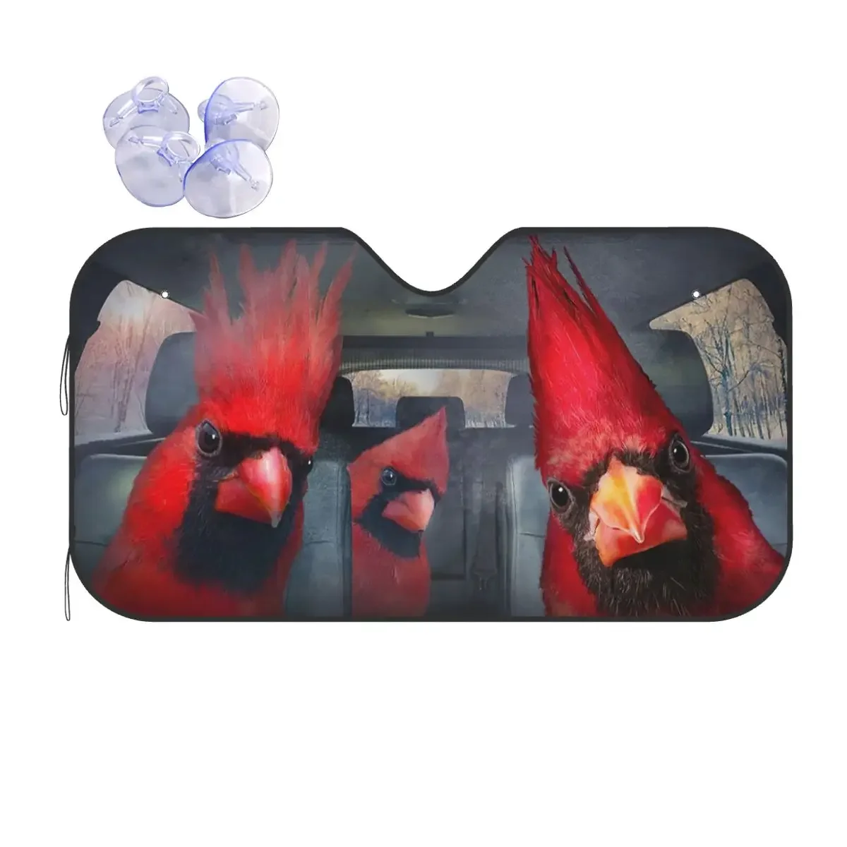 

Red Bird Vintage Windshield Sunsha 70x130cm Animals Driving Foils Car Window Windscreen Cover Car-styling