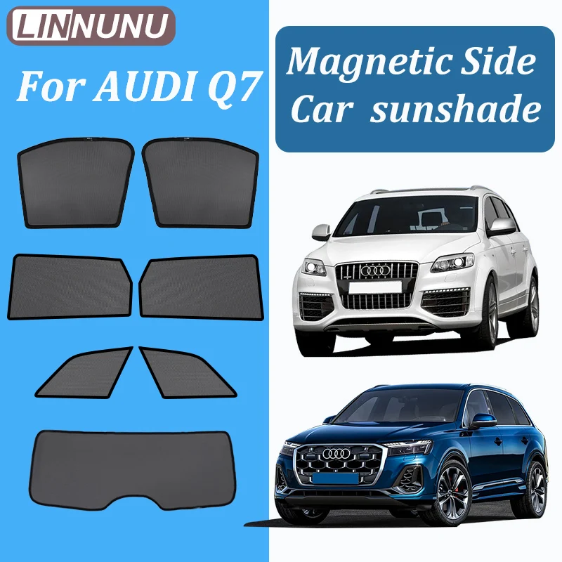 

LINNUNU For AUDI Q7 2006-2025 2024 Magenetic Car Sunshade Windshield Curtain Side Window Sun Shade UV Protection accessories