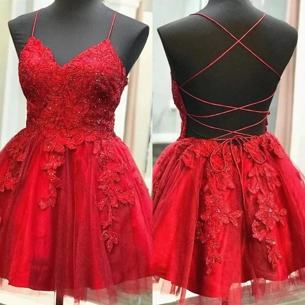 ANGELSBRIDEP-Vestido corto De fiesta para mujer, traje Sexy con escote Corazón, Espalda descubierta, apliques, Formal, graduación