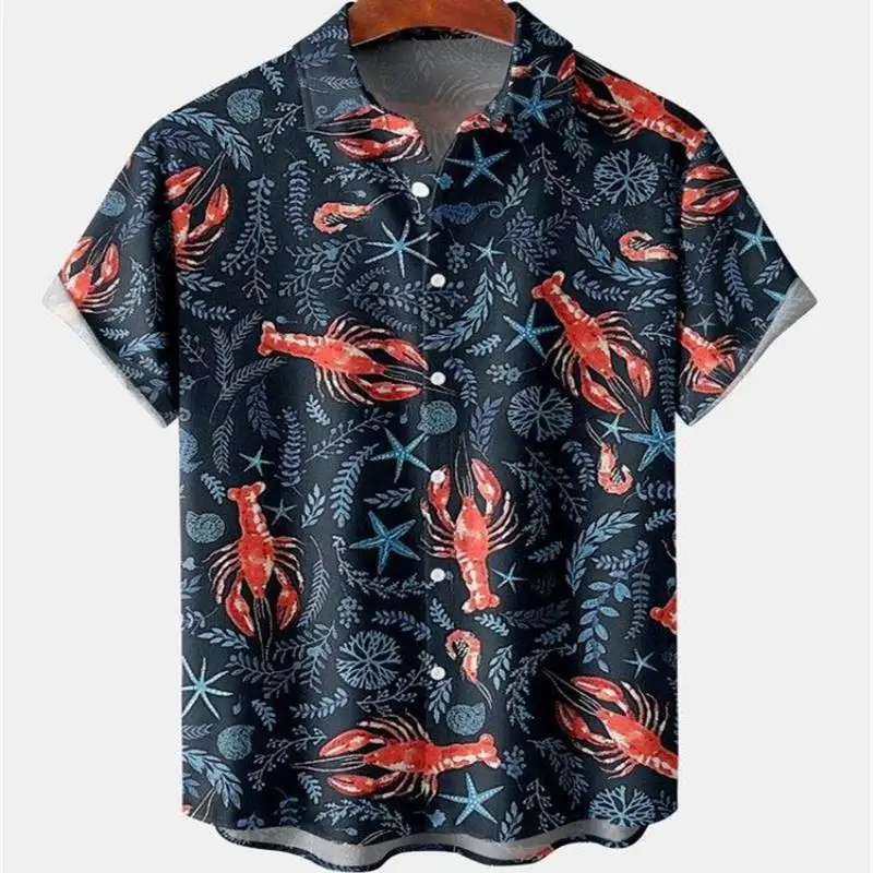 Men\'s Cartoon Formal Vacation Printing Casual Elegant Summer Short Sleeve Shirt Original Medieval Floral Dazn Resorts Fashion