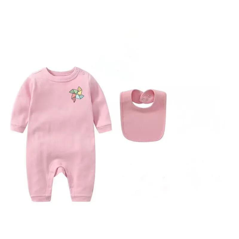 

Baby Clothes New born Boy Girl Cute Rompers Long Sleeve Boys Jumpsuit Infant Baby Outfits With Bib