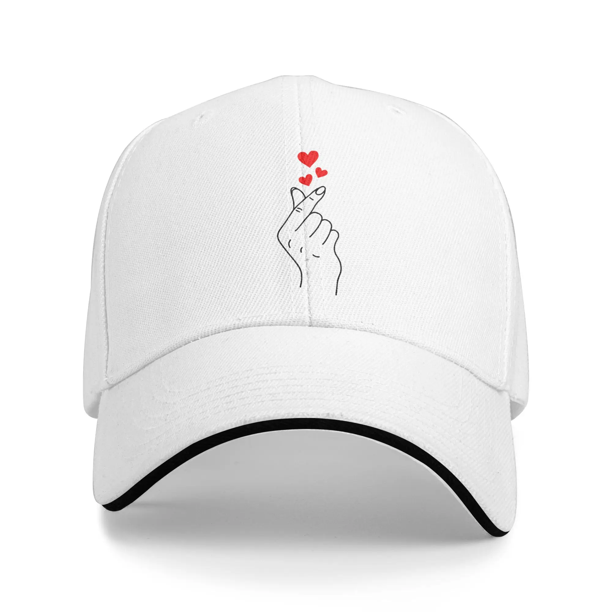 Korean Heart K Pop Heart Hand Sign Korean Music Casual Baseball Cap Summer  Trucker Hat Sun Visor Hiking Fishing Hip Hop Hats