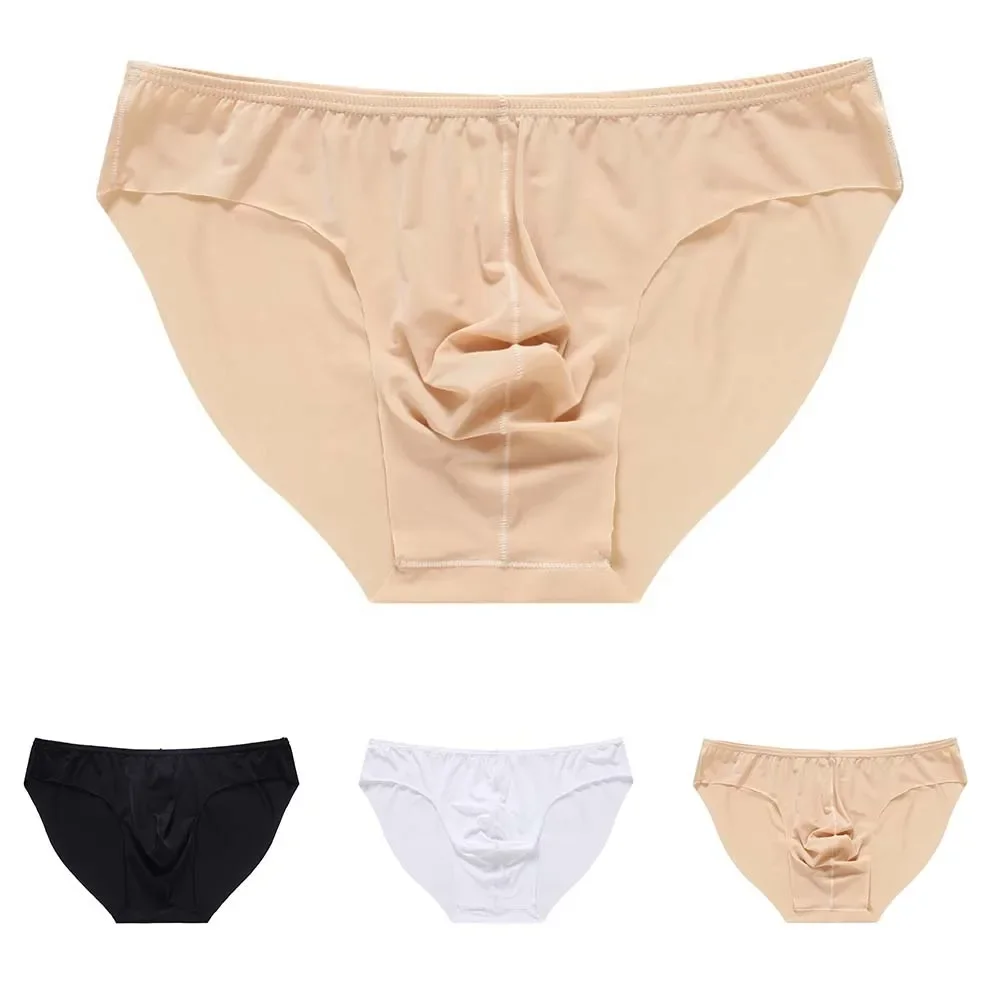 New Fashion Underwear Breathable Briefs Men Underpants Mid Waist Nylon Pouches Seamless Semi-Transparent Shorts