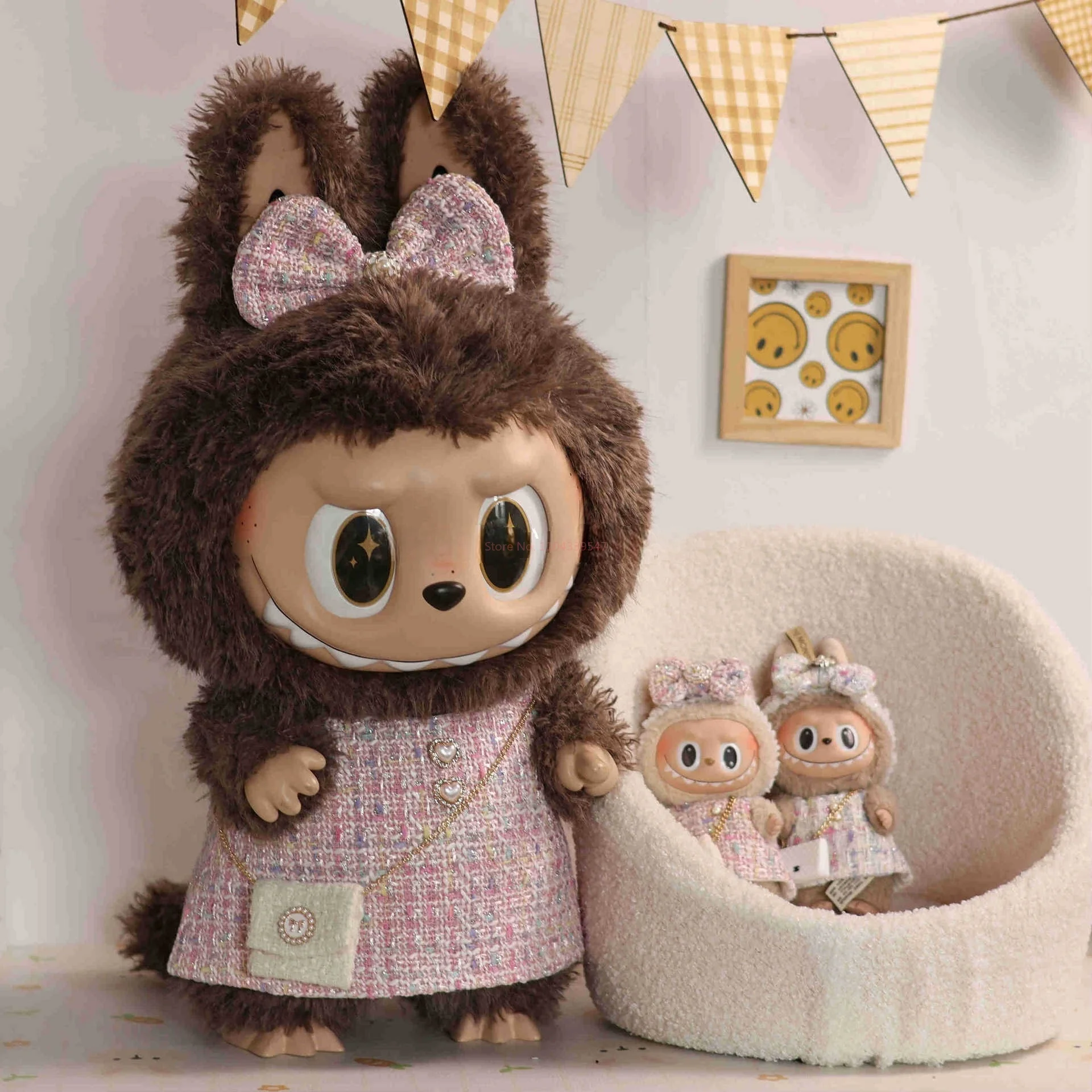 Only Clothes 58cm Zimomo Doll Baby Clothes Fashion Leisure Large Labubu Cloth Small Fragrant Wind Doll Clothes Set Toy