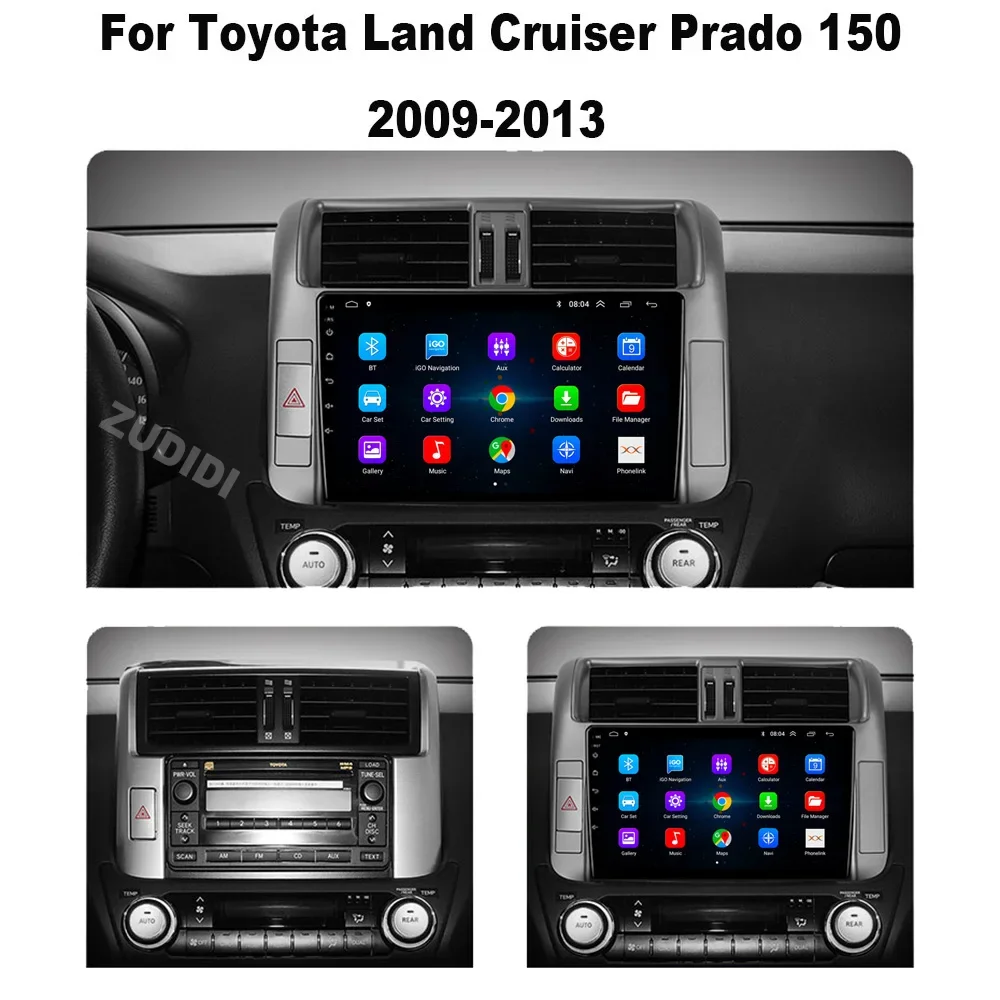 Android 13 AI Voice Car Radio Android Auto Multimedia For Toyota Land Cruiser Prado 150 2009-2013 4G Carplay 2din autoradio