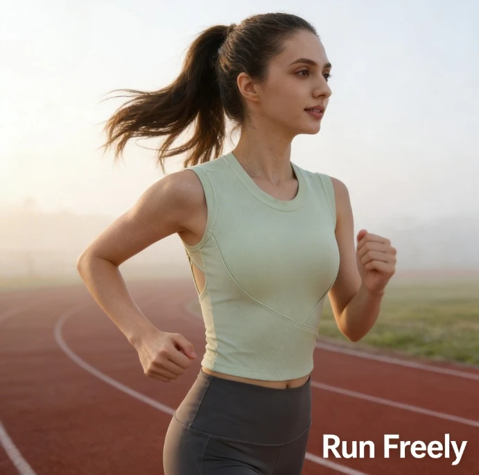 

Женский летний спортивный топ для бега со встроенными мягкими чашечками, не сползающий, без рукавов, с красивой спинкой, для йоги и фитнеса