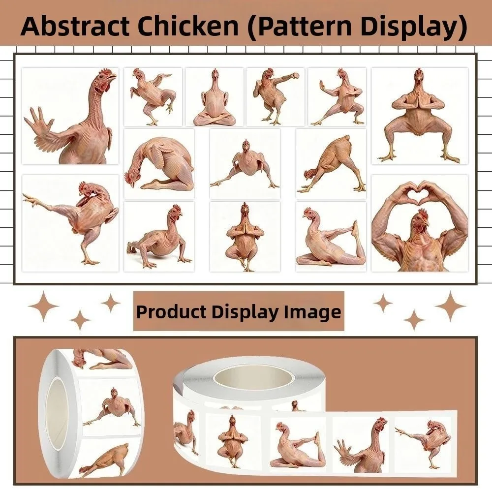 2000pcs/set Abstract Design Roll Stickers Curious Style Hen Pattern Graffiti Stickers Sealing Stickers Decorative Pattern