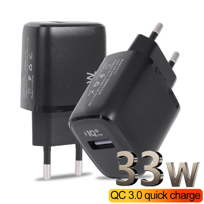 Зарядное устройство USB A, 33 Вт, быстрая зарядка QC 3,0, сетевое зарядное устройство для телефона, адаптер для iPhone, iPad, Xiaomi, Samsung, Huawei, Google Usb зарядка