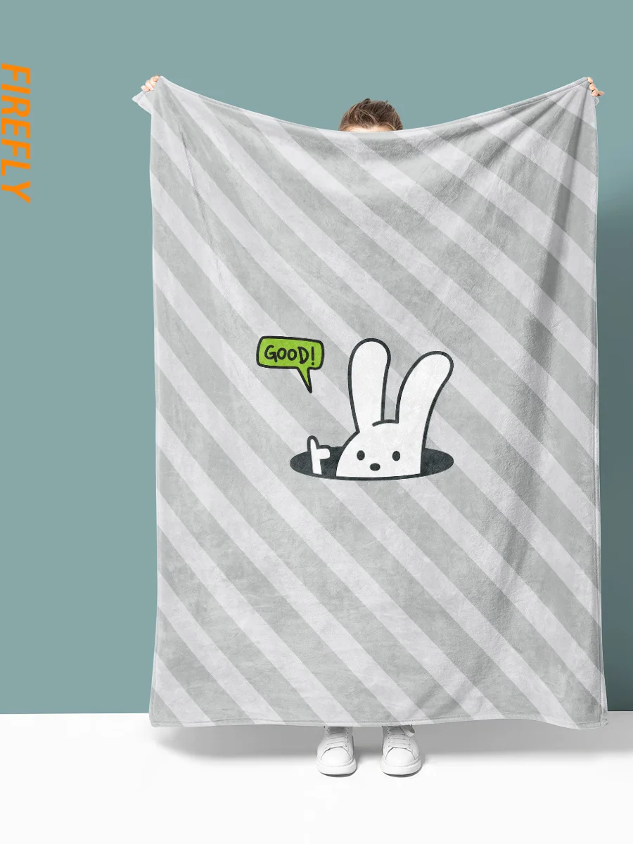 

Cartoon Animal Plaid Flannel Blanket for Office Nap Summer Air Conditioned Room Four Seasons Universal Polyester Fiber