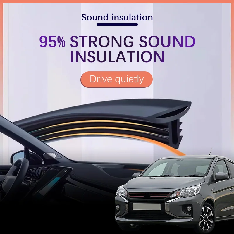 لوحة سيارة عزل الصوت شريط مطاطي ختم الشريط الغبار واقية لميتسوبيشي ميراج G4 اكسسوارات السيارات الداخلية