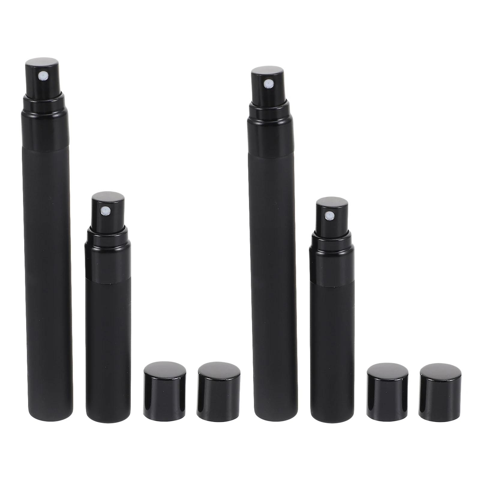 

4pcs Frosted Black Glass Perfume Refillable Travel Spray Bottling Liquid Fragrance Essence Sub-Packaging