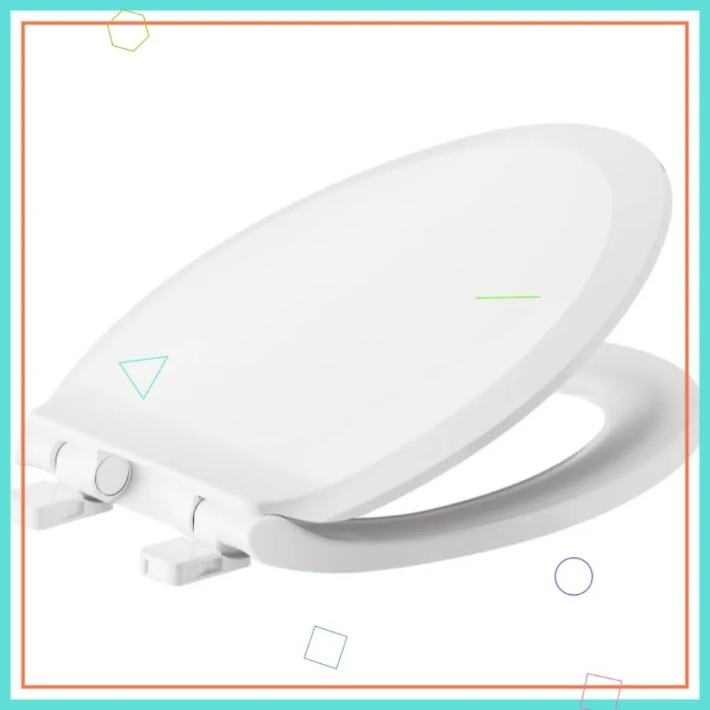 

Удлиненное сиденье для унитаза с функцией плавного закрывания, белое – прочное и гигиеничное решение для улучшения ванной комнаты