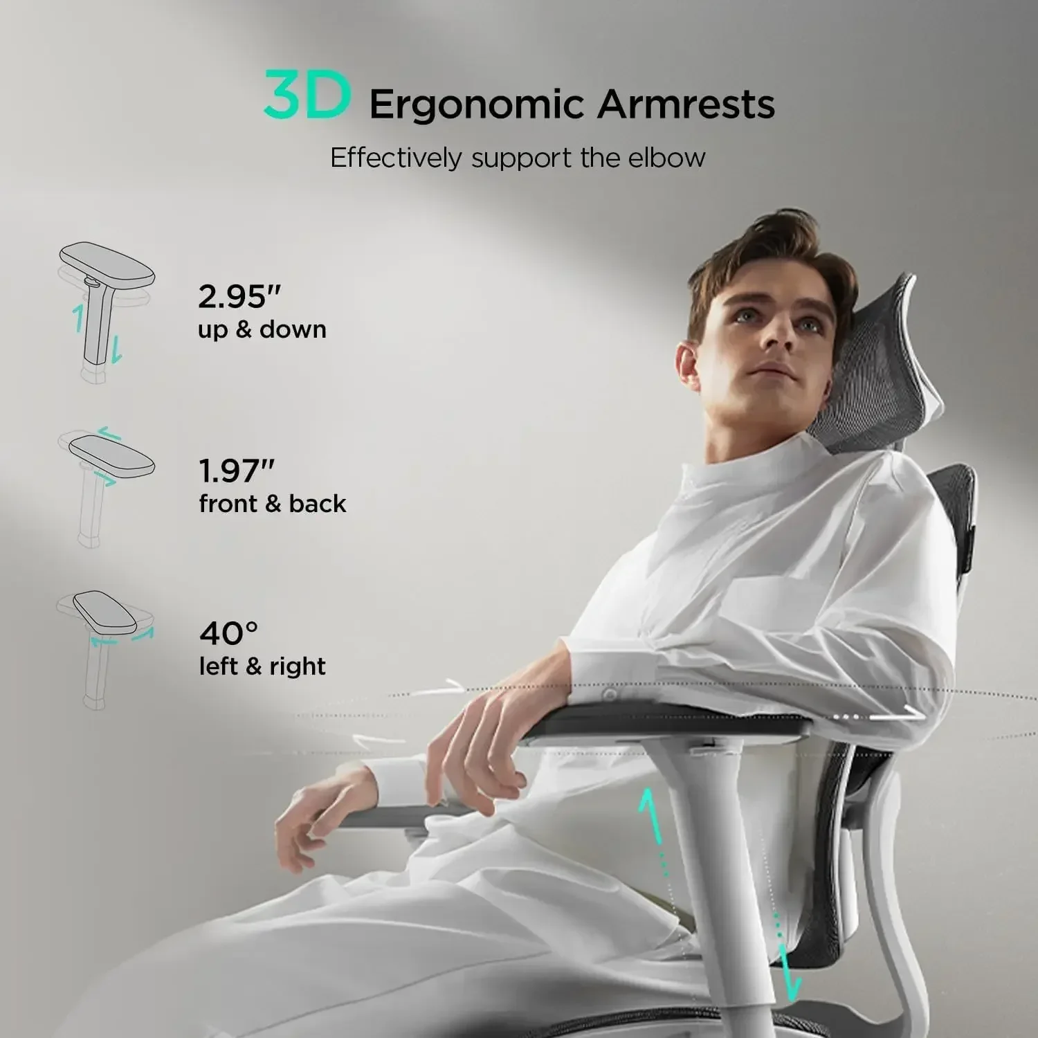 [핫딜, 베스트셀러! 인체공학적 사무용 의자, 6방향 다이나믹 요추 지지 기능을 갖춘 크고 키가 큰 메쉬 사무용 의자, 3D 조절 가능