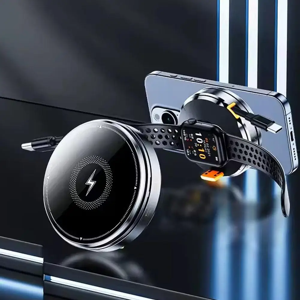 

Car Windshield Handle Holder Mobile Phone Holder For Retractable Charger 2 In 1 Magnetic Wireless Charging Station C4i4